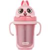 Edison Friends Spill-proof Double Stainless Steel Straw Cup 2 300ml, Rabbit Bunny, 1 Piece