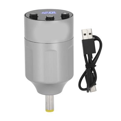 Беспроводной блок питания для тату DC-интерфейс Емкость 1300 мАч Светодиодный экран Батарея для тату-машинки Серебристый