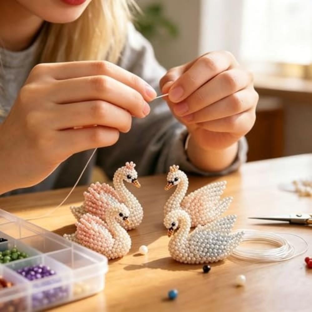 Новый креативный 3D набор с бусинами Серия персонажей Мать Мария Набор для ручной работы из бисера Счастливая семья Набор для вышивания бисером лебедь DIY Активность