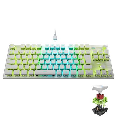 ROCCAT Игровая клавиатура VULCAN TKL Pro USB Японская раскладка Тихая Линейная Компактная Белая Японский дистрибьютор (Оптический) [Авторизованный продукт]