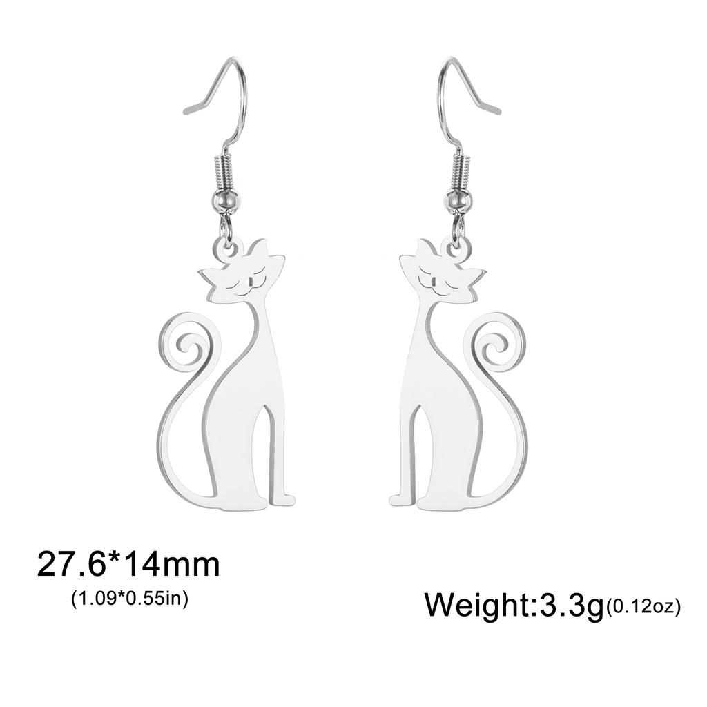 Серьги-подвески Unift Sassy Kitten Cat Charms для женщин, девушек, из нержавеющей стали, с милым цирконом, для пирсинга ушей, подарок для любителей домашних животных
