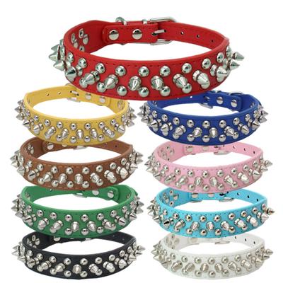 RUI RUI YU Pet Ошейник из искусственной кожи с заклепками и шипами от укусов для маленьких собак и кошек