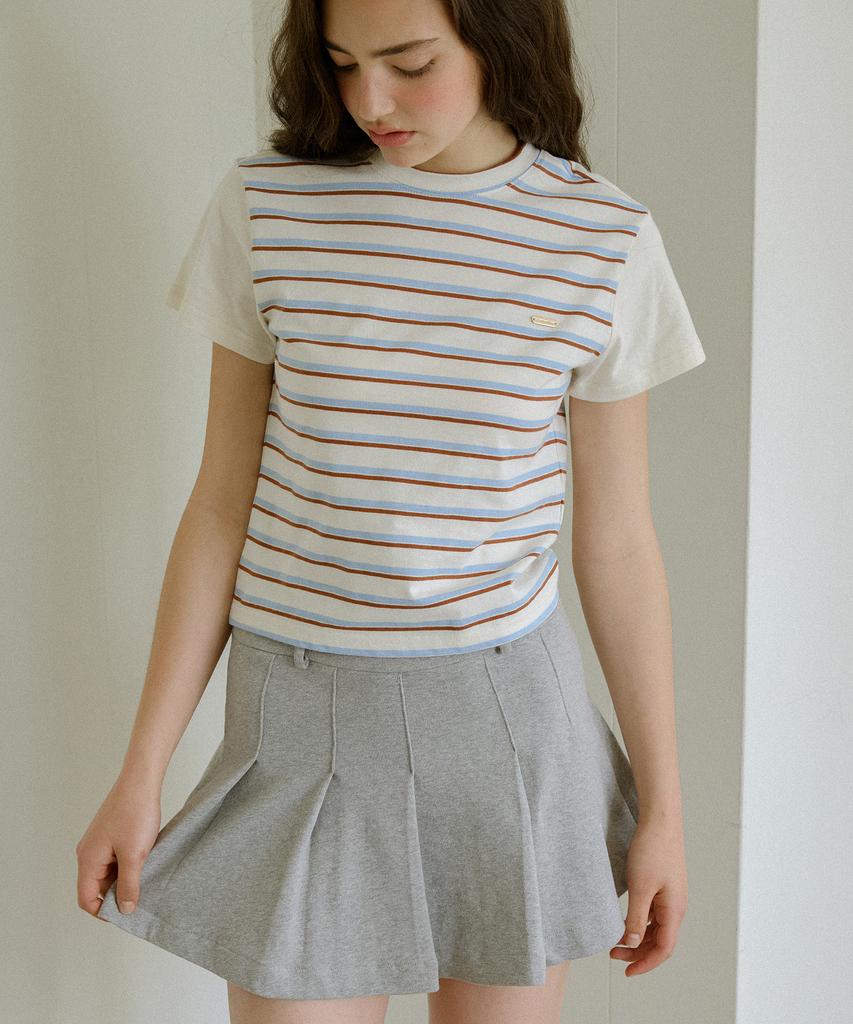 Letter From Moon Miyu Pleated Mini Skirt (Gray)