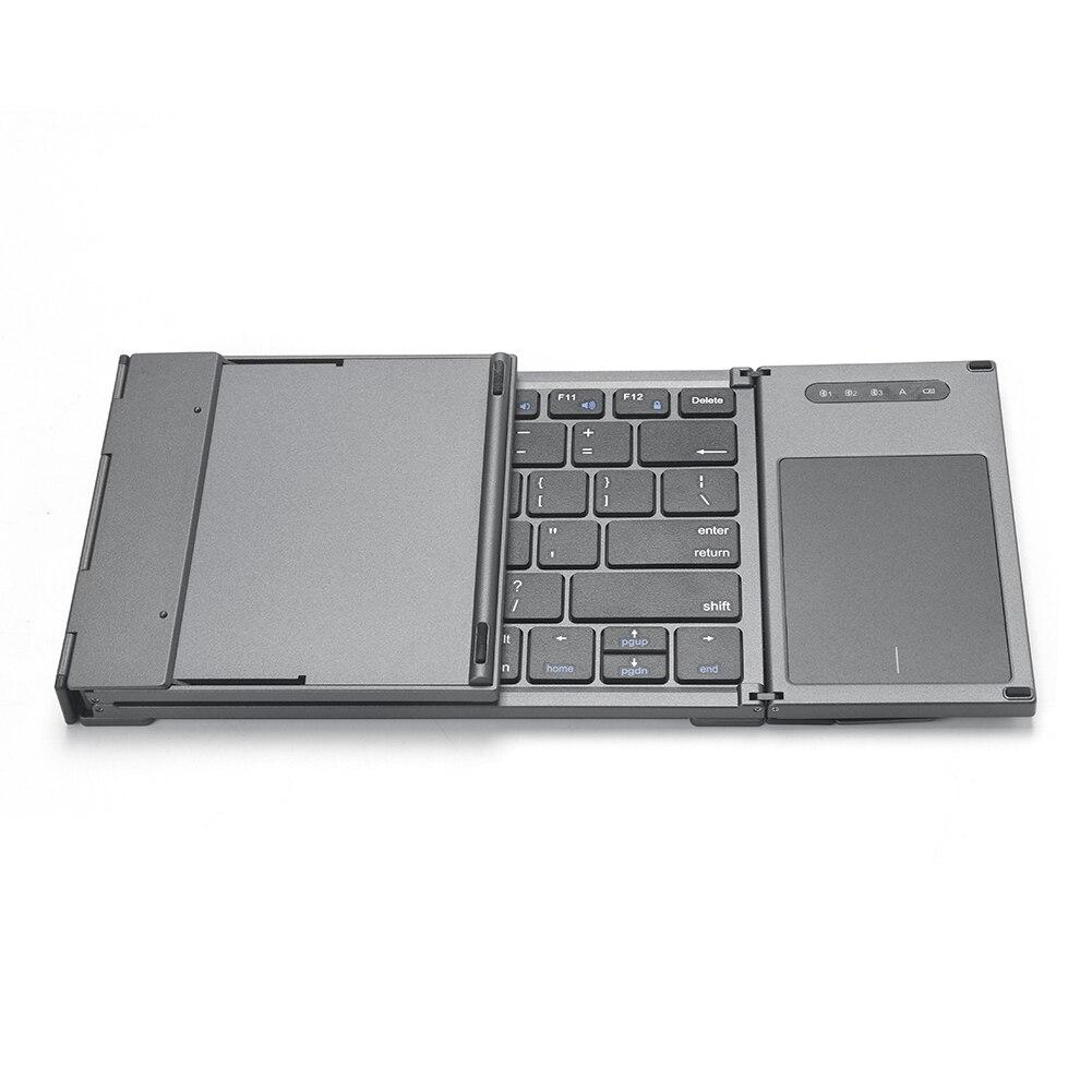 Складная клавиатура Многофункциональная беспроводная складная клавиатура 78 клавиш Сенсорная панель Перезаряжаемая клавиатура для IOS Android Windows