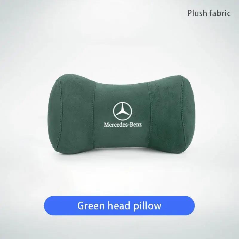 FHP3 Hot 2025 Car Suede Headrest Seat Neck Pillow Head Support For Mercedes Benz AMG GLE GLS CLS GLC CLA GLA GLK ML C197 R231 W167 W2