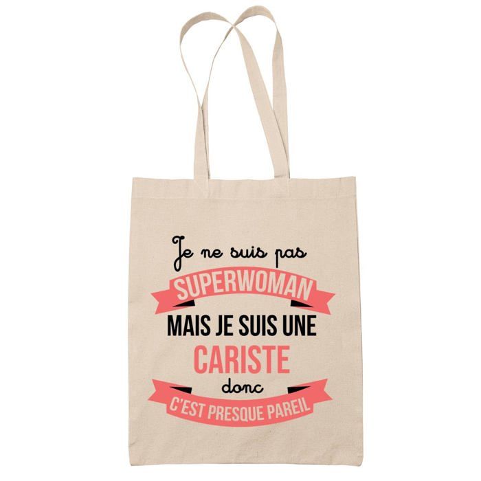Tote bag - PLANETEE - Cariste Superwoman - Coton - Beige - Imprimé en France