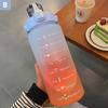 Красочная бутылка для воды с соломой, 2000 мл, милый портативный чайник для бутылок с весами