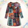 Ladies Long Sleeve Hooded Thick Composite Plush Vintage Flower Print Plus Size Hooded Jacket