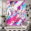 Wall Hanging Tapestry With Custom Name & Text, Cristiano Ronaldo Decorative Tapestry For Bedroom