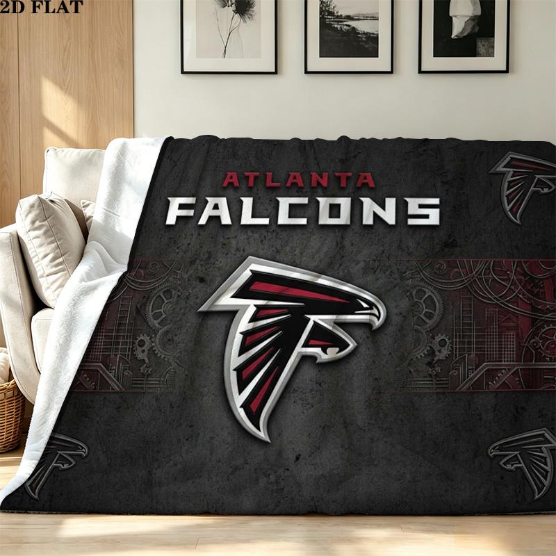 Falcons Logo Print Flannel Blanket High Quality Warm Comfortable Cover for All Seasons Perfect for Gifts Home Decor