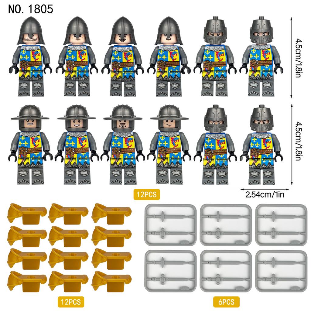 Средневековая кукла-солдат 1801 года, кукла древнеримского ордена, детские строительные блоки, игрушка