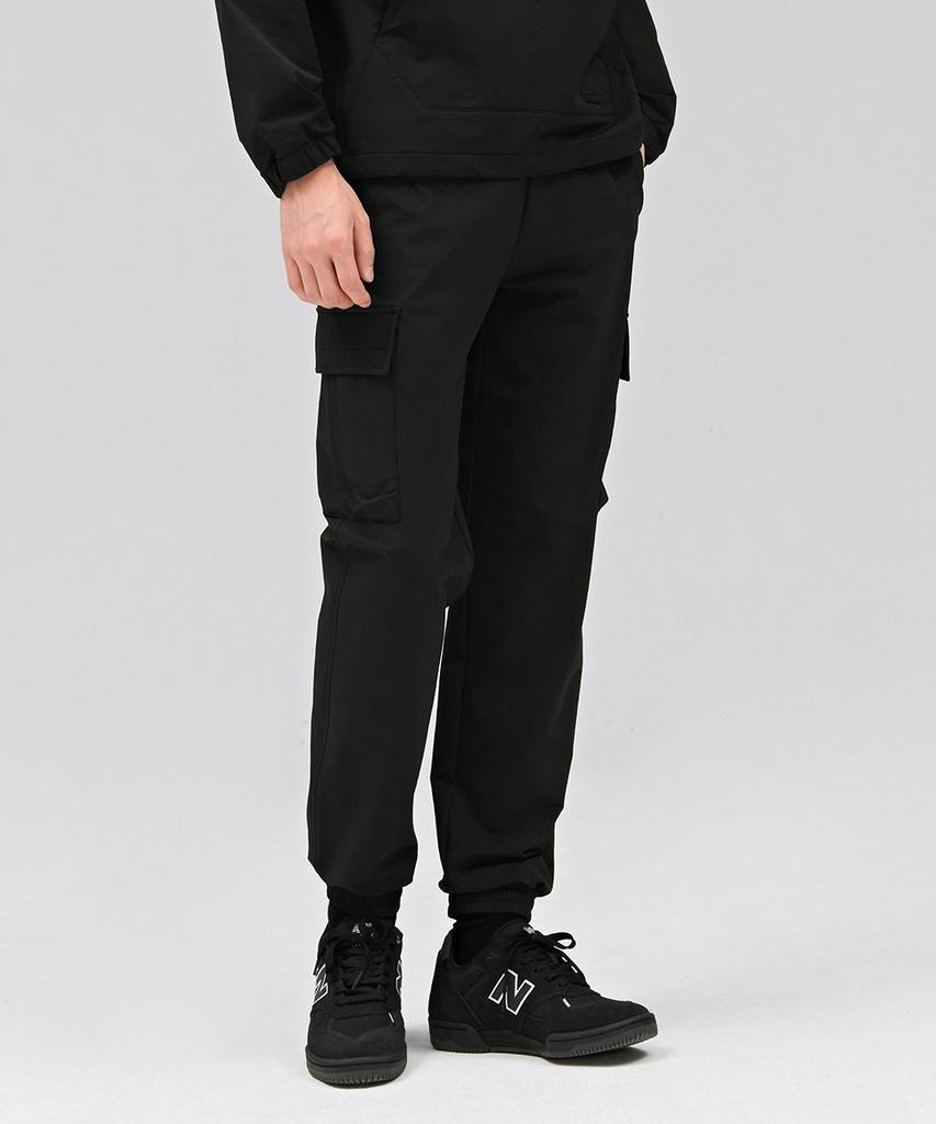CHASECULT Men'S Stretch Fleece-Lined Cargo Jogger Pants - Black