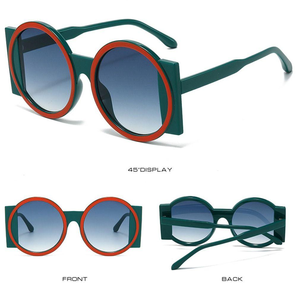 Retro Oversized Round Sunglasses UV400 Unique Contrast Color Shades Y2K Eyewear for Women & Men