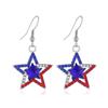 Patriotic Flag Slippers and Earrings - Red, White, and Blue Stripes for American Independence Day