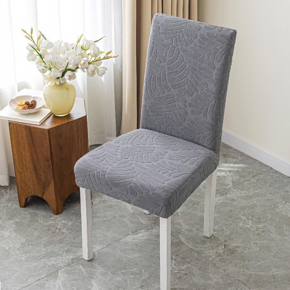 High-elastic Dining Chair Cover Jacquard Anti-slip Integrated Seat Cover Dust-proof Soft Stool Slipcover for Home Decoration