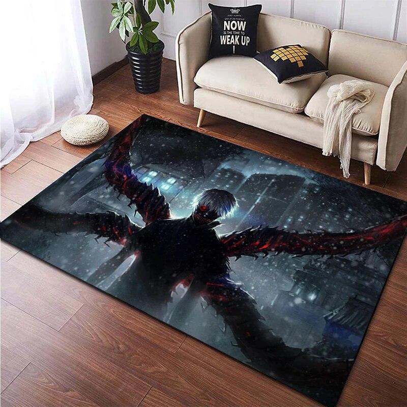 Hot Anime Tokyo Ghoul 3D Printed Carpet for Living Room Non-Slip Area Rug Bedroom Bedside Modern Home Decoration Floor Yoga Mat