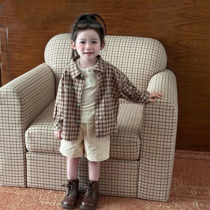 FADOBABY Kids' Fall Plaid Shirt and Casual Wear Collection