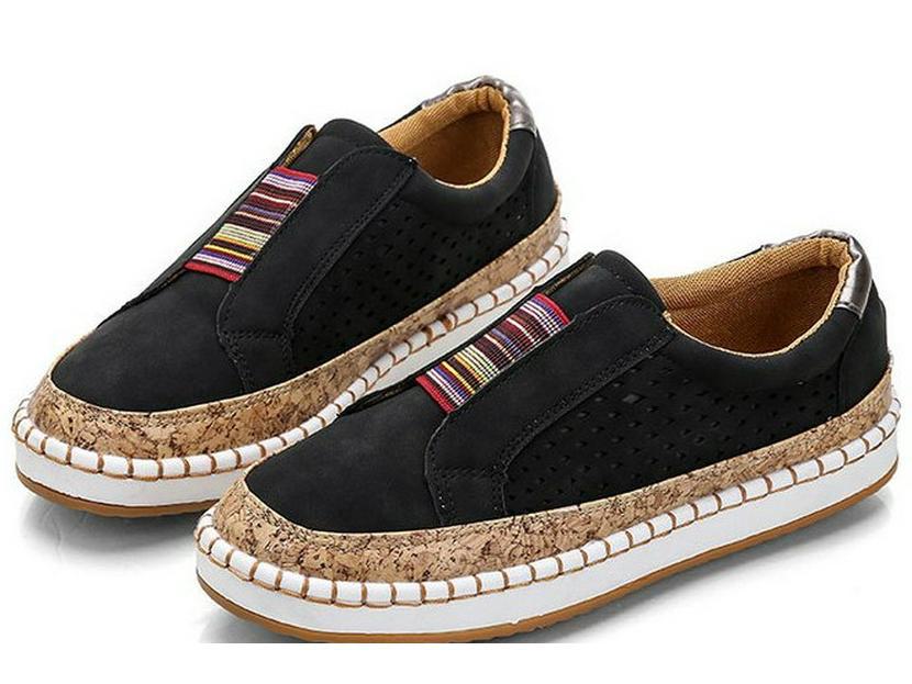 Женские мокасины большого размера на толстой подошве: Цветные блоки, плоские, без застежек, европейский и американский спортивный стиль