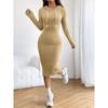 Women's Fall Slim Hooded Long Sleeve Knit Dresses