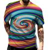 Geometric Shape Creative Design Colorful Vortex 3D Printed T-shirt Casual Street Men's T-shirt