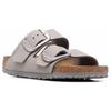 Birkenstock Мягкие удобные сандалии-шлепанцы на толстой подошве с двойной пряжкой Женские сандалии Светло-серые 1022154