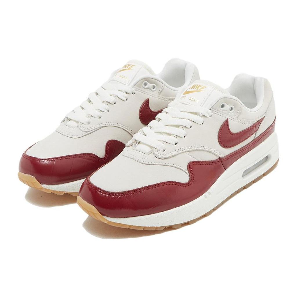 Nike Air Max 1 LX Team Red Croc Женские кроссовки Кремовый парус Gum-Светло-коричневый FJ3169-100