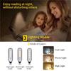 Usb Rechargeable Reading Light 3-level 7 Led Working Lamp Dc-5v Clip Book Portable Warm White 3000k Mini Lights Room For/bedroom
