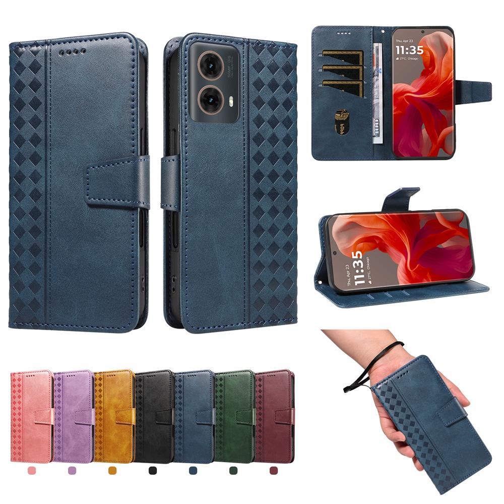 Магнитный кожаный кошелек-чехол для Motorola Moto G04 G04S G05 G13 G14 G15 G23 G32 G34 G35 G45 G55 G73 G75 G84 G85 5G с откидной крышкой