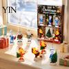 Office Desk Decoration Christmas Advent Calendar 2026, 24-Day Surprise Countdown with 24 Festival Celebration Supplies Acrylic Pendants, Anime Themed