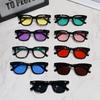 Солнцезащитные очки мужские и женские модные ретро цветные прозрачные очки квадратная оправа солнцезащитные очки желе