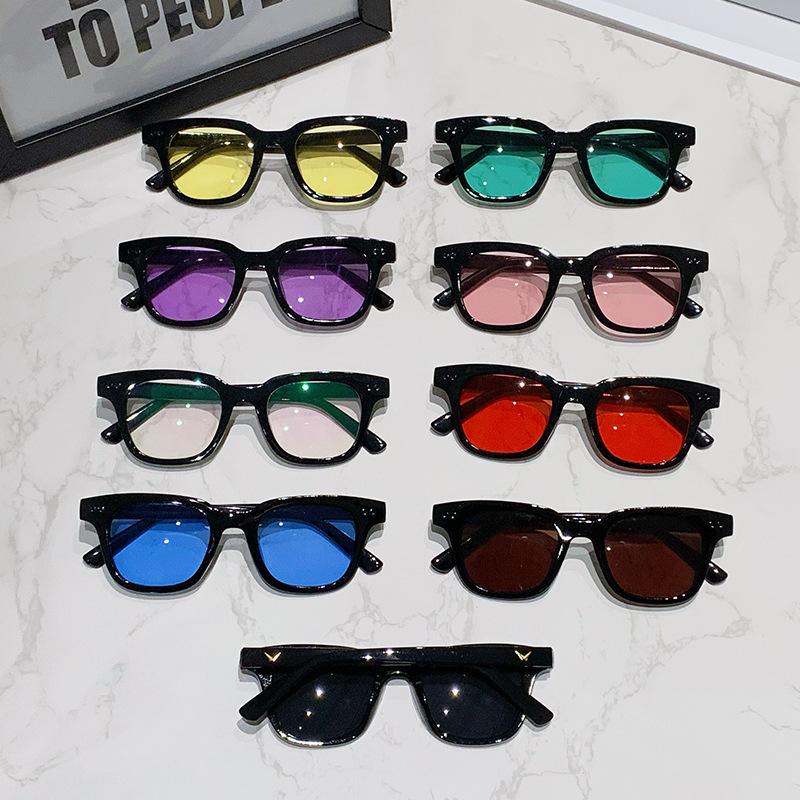 Солнцезащитные очки мужские и женские модные ретро цветные прозрачные очки квадратная оправа солнцезащитные очки желе