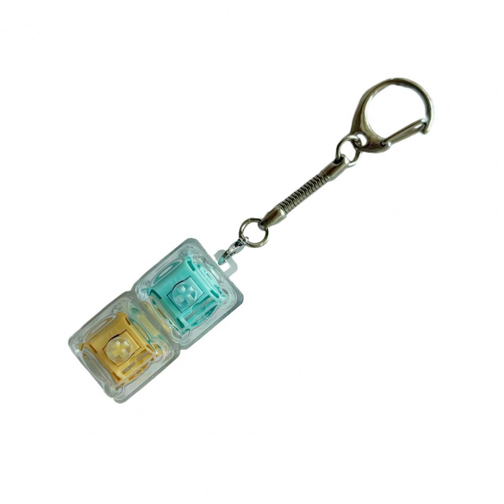 Stress Relief Keyboard Toy Keyboard Fidget Toy 2-In-1 Stress Relief Button Clicker Finger Decompression Keychain For Focus