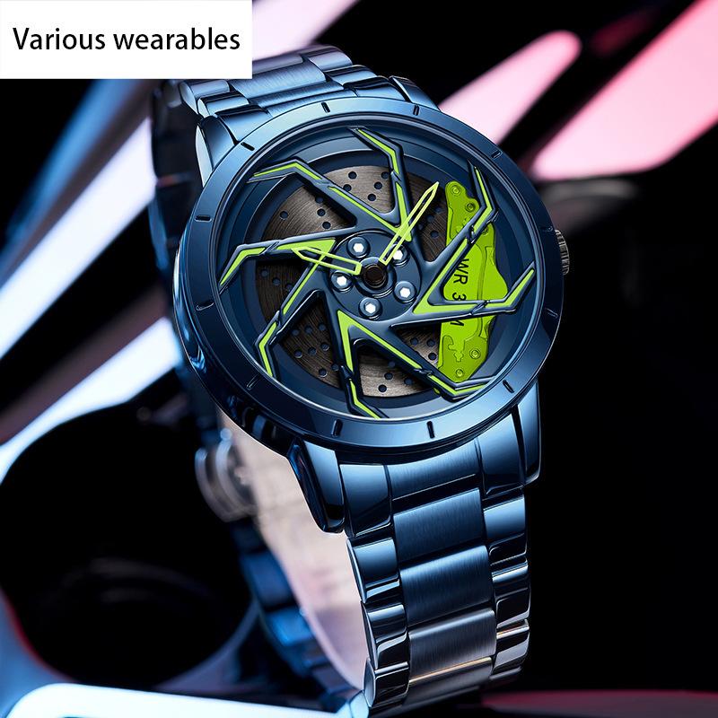 Стальной пояс Личность Крутые мужские кварцевые часы Модная атмосфера Повседневные мужские часы