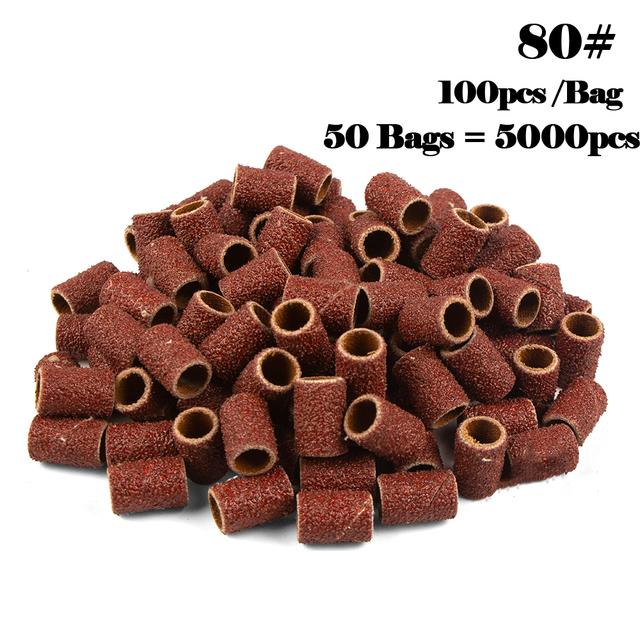 5000 шт шлифовальные ленты для дизайна ногтей 80 # 120 # 180 # 240 шлифовальная лента для маникюра, дрель для удаления гель-лака, педикюра