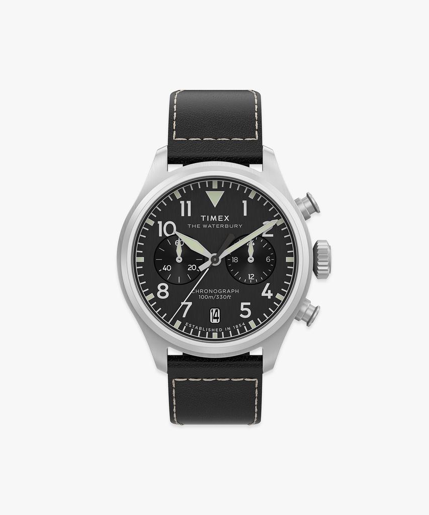 Taimaegseu Waterbury Ace Chronograph Men'S Leather Watch 41Mm
