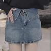 Large Retro High-Waist Denim Skirt - Women's Summer A-Line Slim Fit
