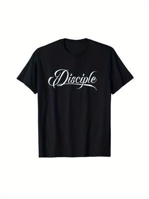 Original Disciple T-shirt - Faith-themed Design, Short-sleeved Casual Crew Neck Shirt, Machine Washa