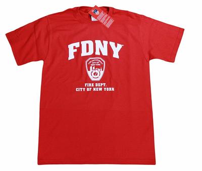Красная футболка Fdny с короткими рукавами и трафаретным принтом