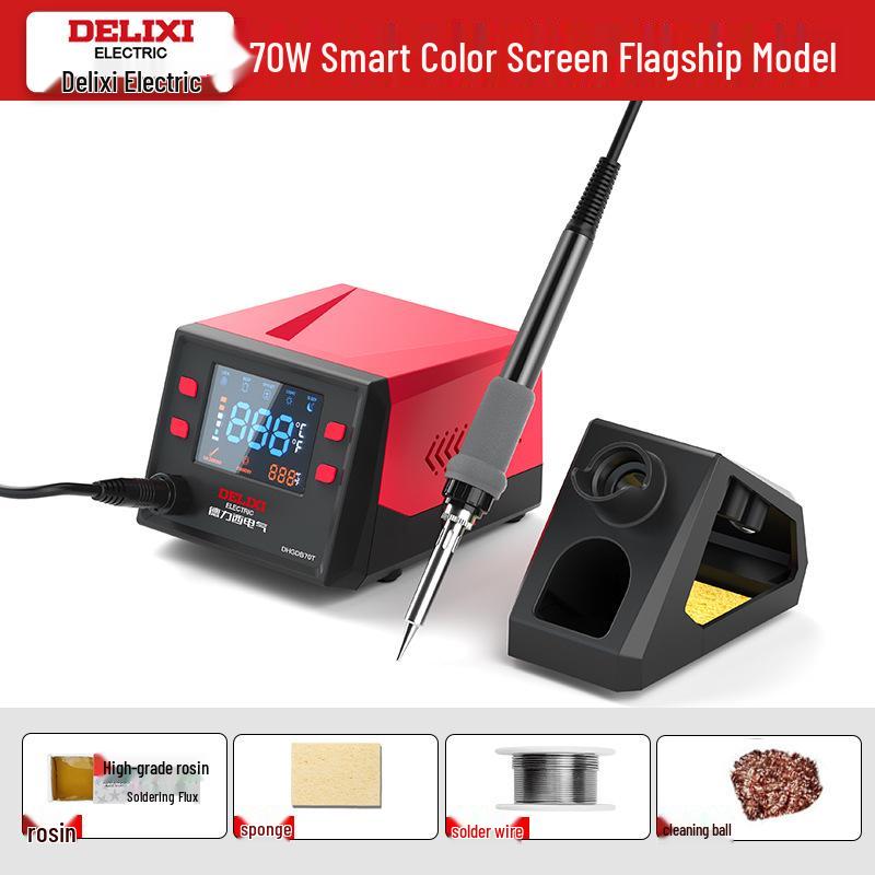Регулируемая паяльная станция Delixi 936: Высокомощный паяльник с постоянной температурой для домашнего ремонта и сварки.