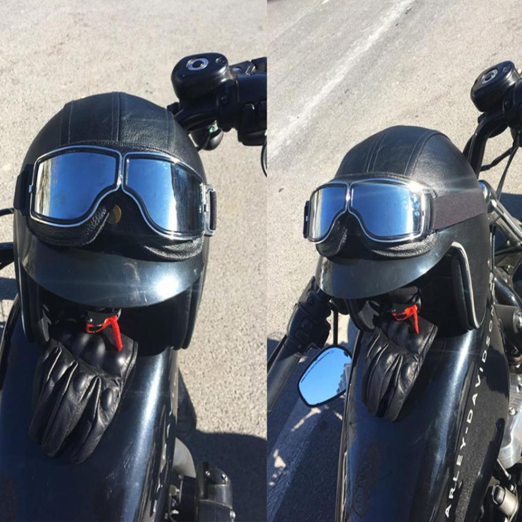 Unisex Vintage Motorcycle Motorbike Windproof Dustproof Pilot Goggles for Harley