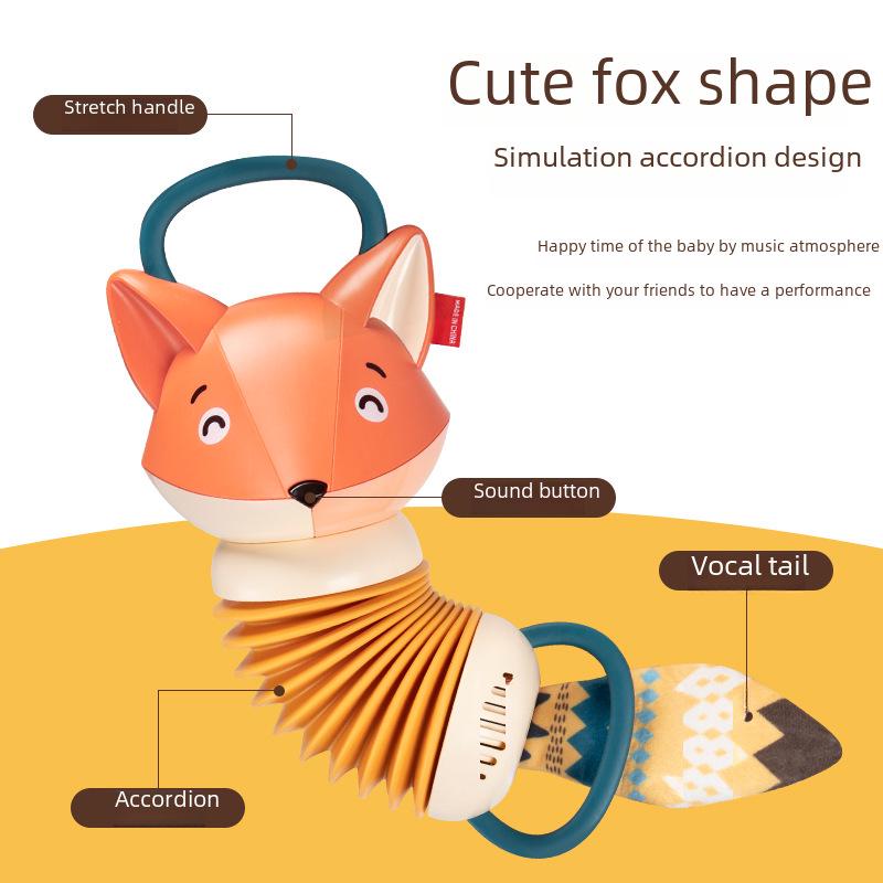 Baby Fox Accordion Rattle Toy for Strollers - Early Education