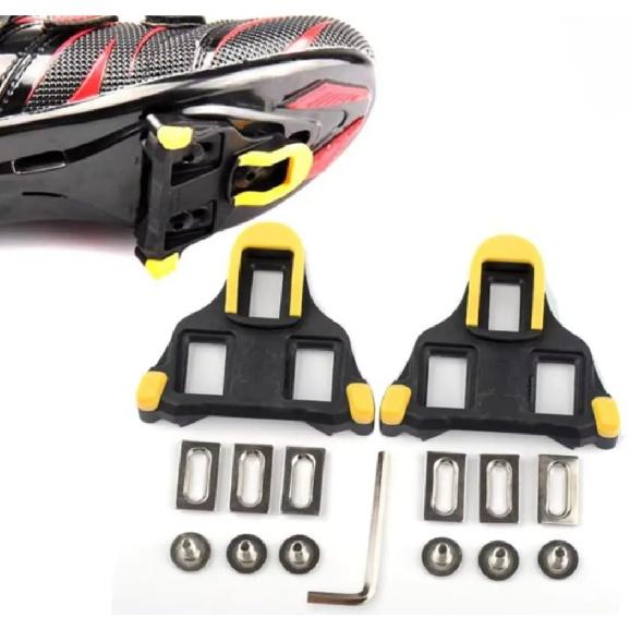 Road Bike Pedal Cleats SPD-SL Compatible Bicycle Pedal Plate Clip Self-Locking for Shimano Cycling Shoes 0 2 6 Degree Float Sets 6