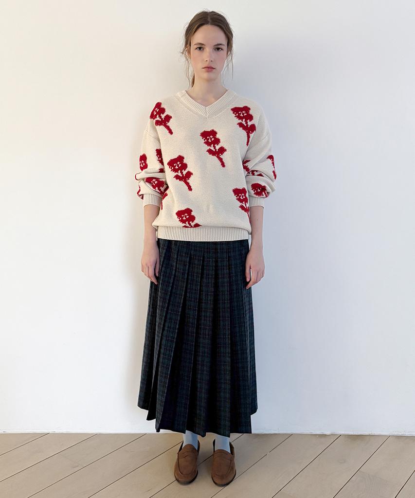 SINOON Sn Flower Loose Fit Knit (Ivory)