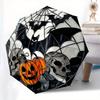 Halloween Stained Glass Window Decoration with Bats, Skulls, and Pumpkins Umbrella, Christmas Gift Y114