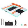 Inflatable Floating Dock, 2.44 x 1.83 M Inflatable Dock Platform, Non-Slip Water Air Mat with Portable Carrying Bag & Detachable Ladder, Floating
