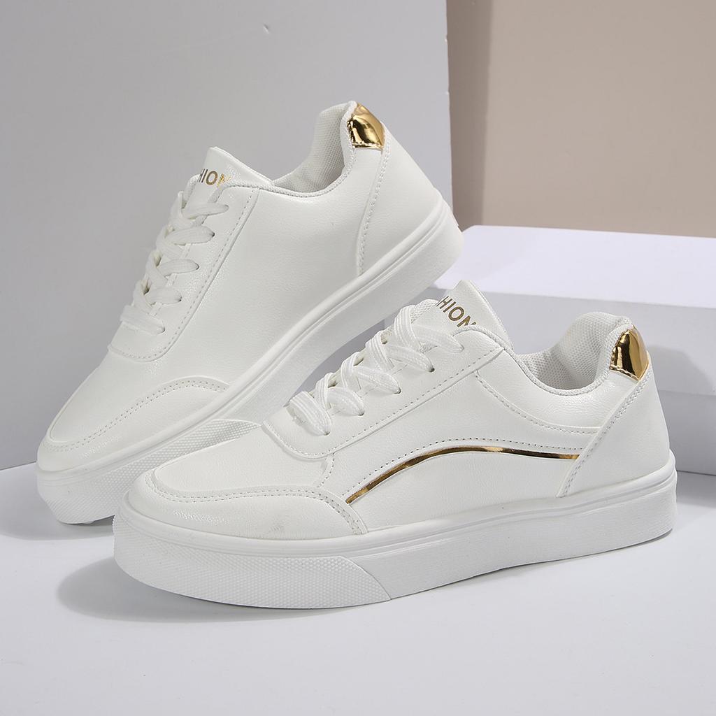 2025 autumn new versatile popular student little white shoes women's summer sports flat-bottomed casual thick-soled heightening board shoes