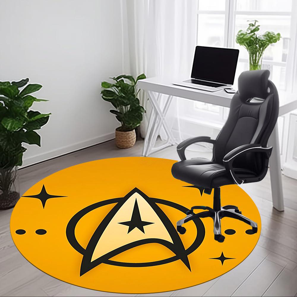 1 шт. Круглый ковер Star Trek для офиса, коврик для помещений, подходит для офиса, под офисные стулья, спальни, гостиной, домашнего декора, декора комнаты
