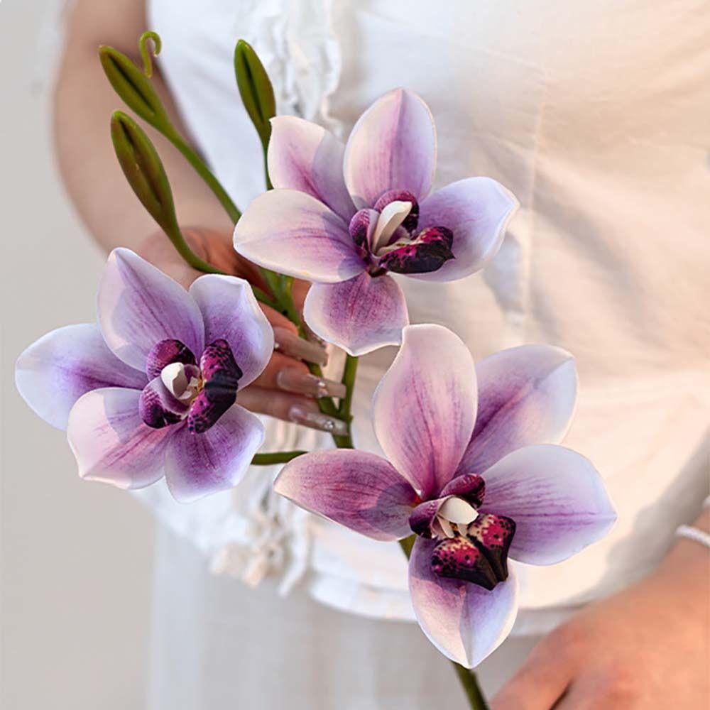 55cm Length Artificial Magnolia Flower Silk Material Simulated Orchid Home Table Decor