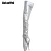 18CM Extreme High Heel Ballet Boots Over the Knee Sexy Thigh Hi Lockable Boots