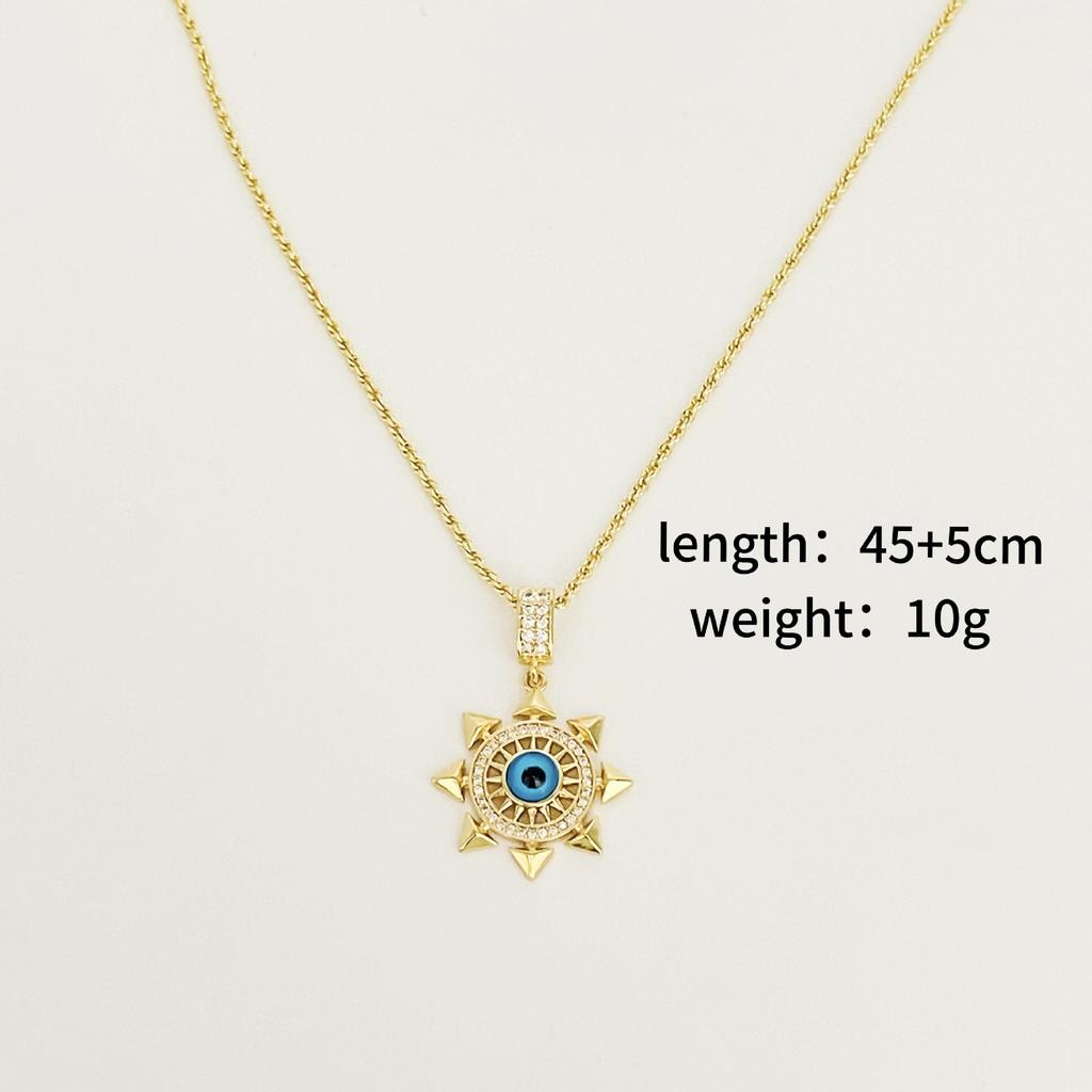 Necklace Copper Gold Plated Necklace Turkish Devil'S Eye Pendant Personality Fashion Necklace Women